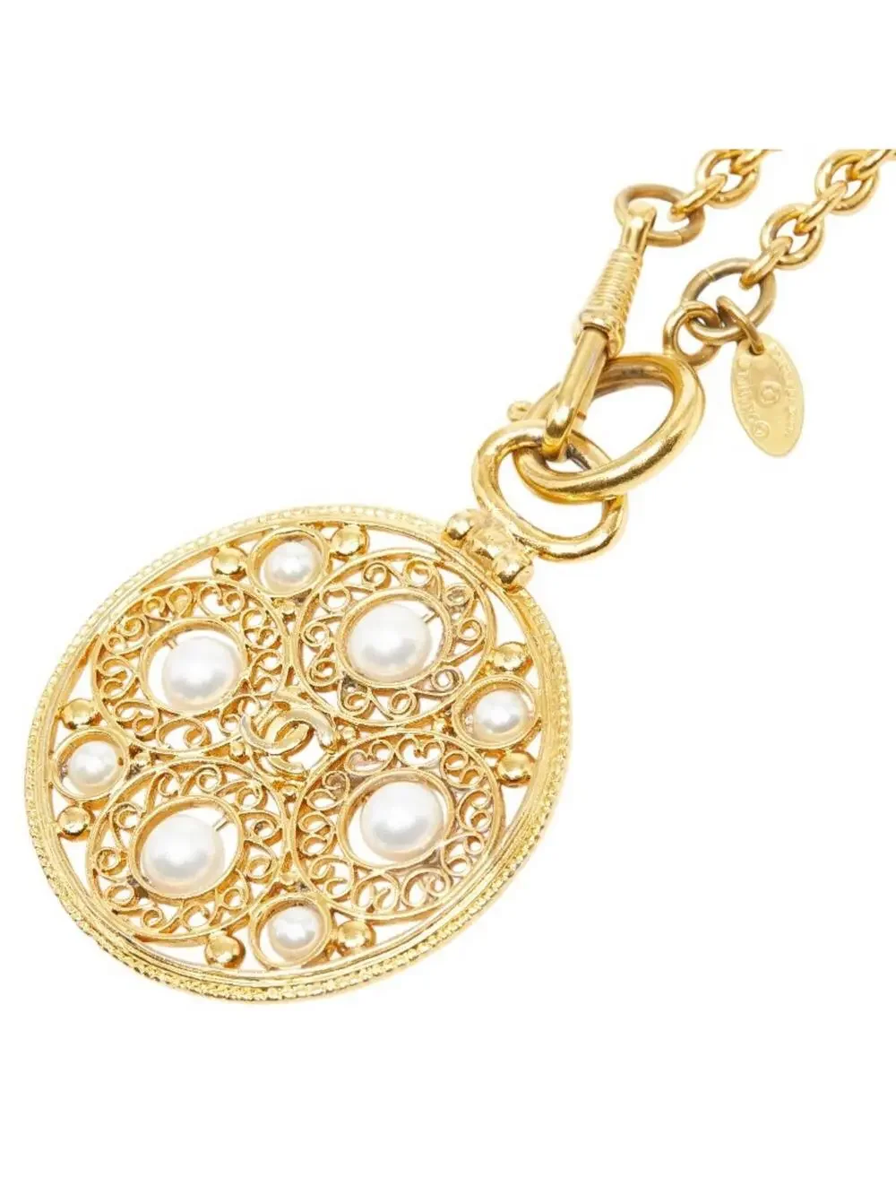 Chanel Cc Logo Chain Pendant Necklace #299652C99B